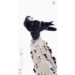 鹰装饰传统水墨画素材