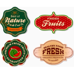 新鲜水果标签矢量