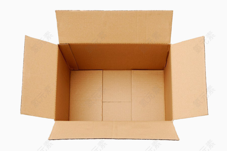 打开的瓦楞纸箱