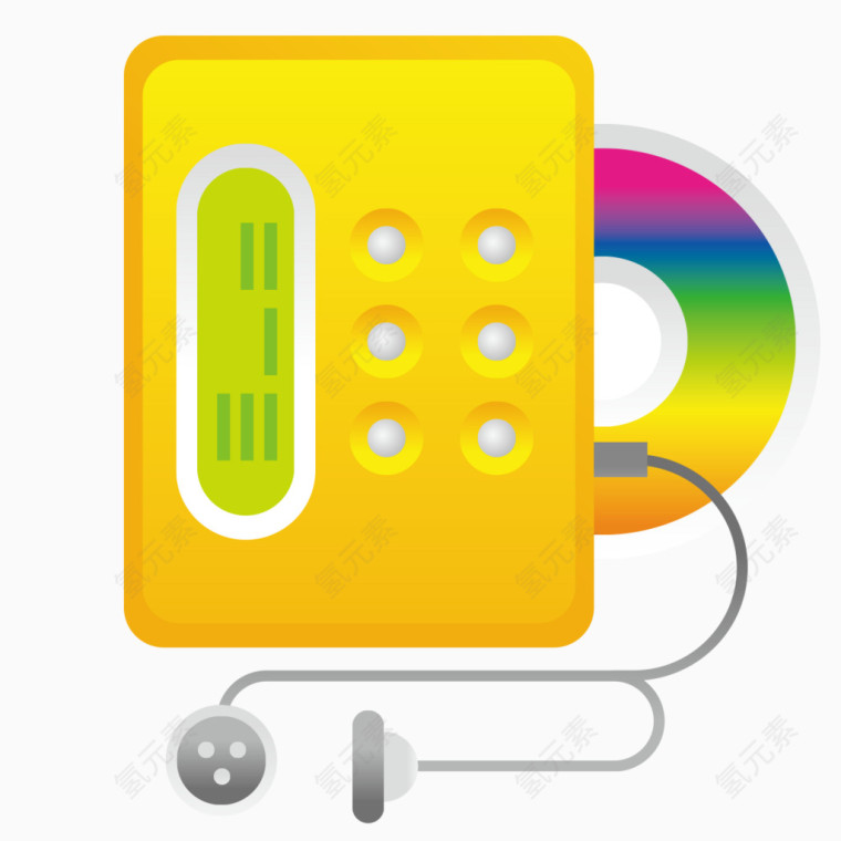 黄色CD播放器