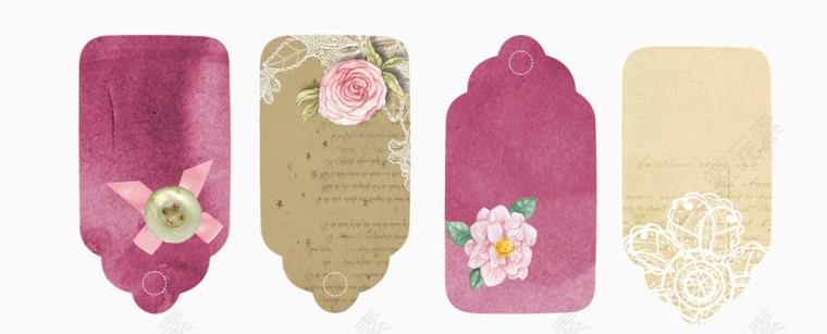 优雅花朵系列书签