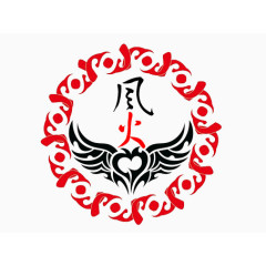 创意圆圈天使火焰LOGO可用头像徽章
