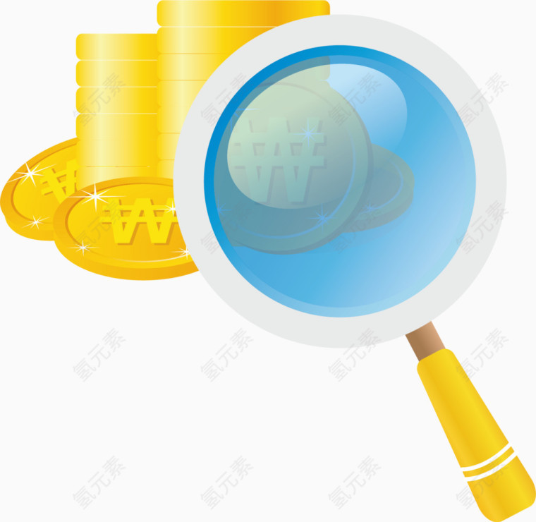 钱币放大镜素材