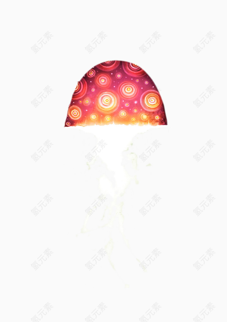 发光的红色蘑菇图案