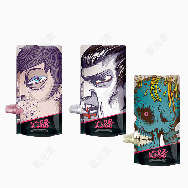 动漫人物创意设计吸管果冻