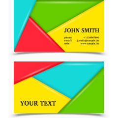 矢量彩色三角形名片