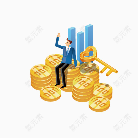 坐在金币上的人