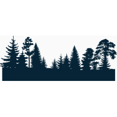 矢量墨色树木背景元素