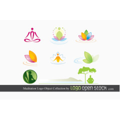 瑜伽冥想标志设计