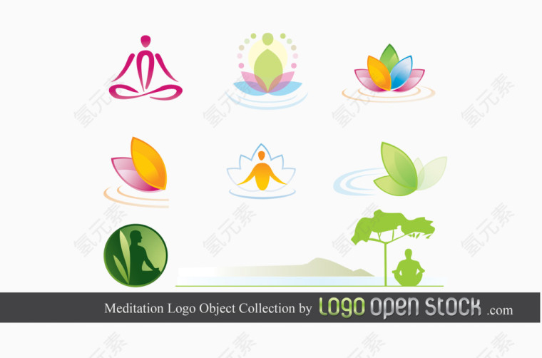 瑜伽冥想标志设计