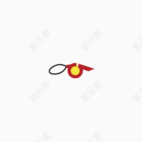 红黄色运动哨子矢量素材