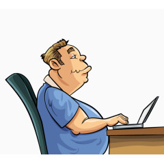 矢量坐在电脑前的我