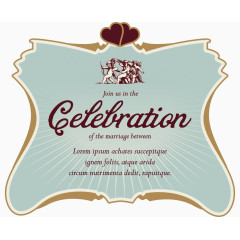 矢量婚礼主题请柬卡片标签