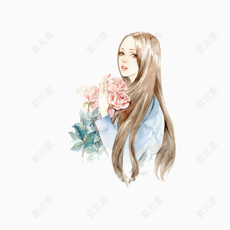 长发美女身姿