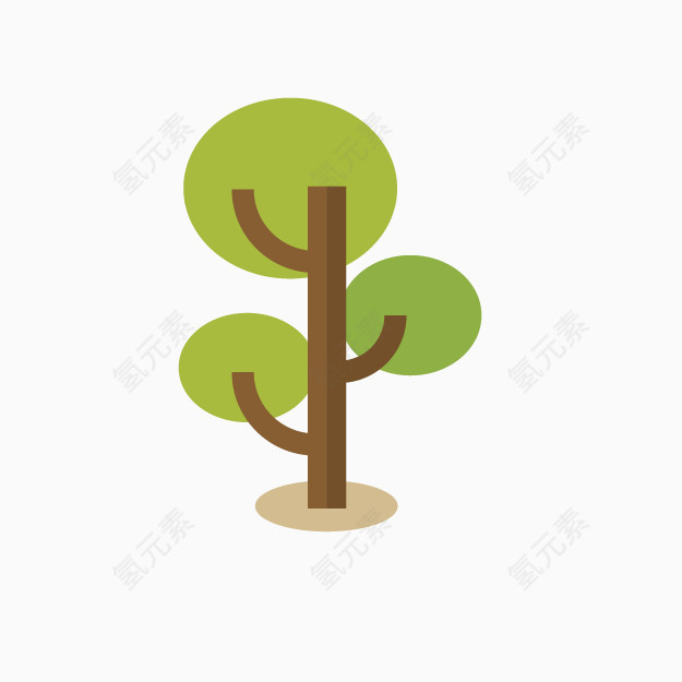 卡通绿色树木