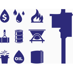 矢量蓝色石油标志