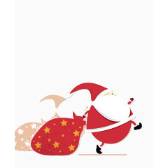 拖着礼物的圣诞爷爷图片素材