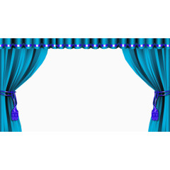 蓝色舞台帷幕免抠素材