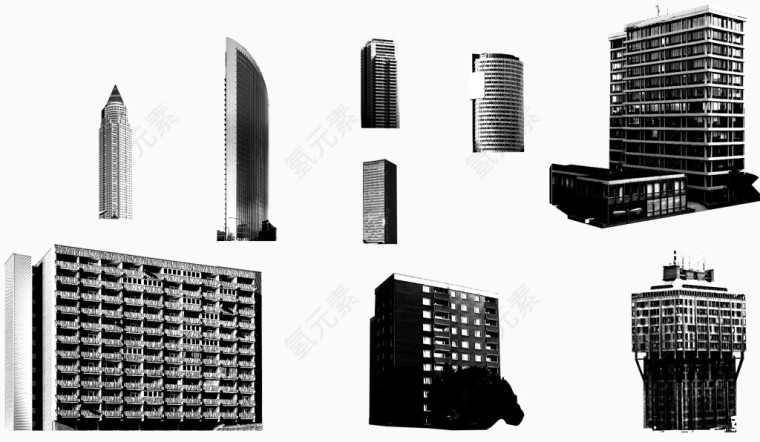 各种黑色高楼