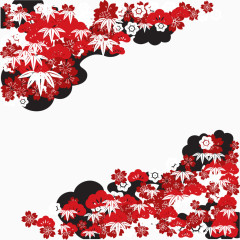 装饰喜庆中国红色花纹图案