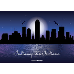 矢量闹市区背景夜间