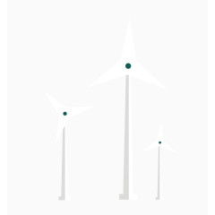 矢量白色风力发电机素材