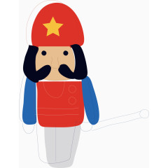 手绘士兵矢量图