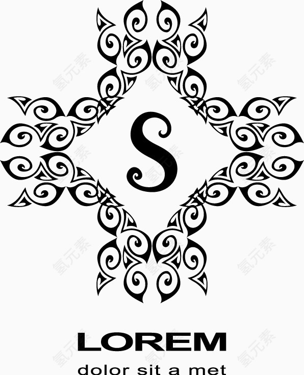矢量文字花边