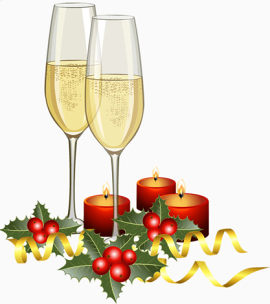 圣诞节香槟酒小素材