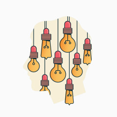 创意人形头像灯泡