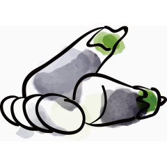 手绘茄子