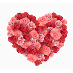 精美玫瑰组合爱心矢量素材