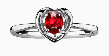产品实物红色宝石求婚钻戒
