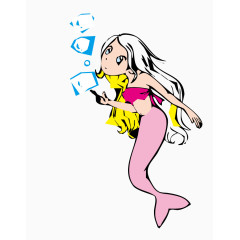 矢量动漫漫画美人鱼