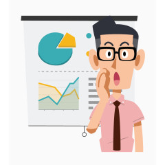 矢量卡通图案销售人员