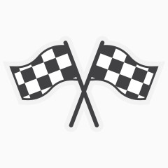 矢量比赛开始黑白旗帜素材