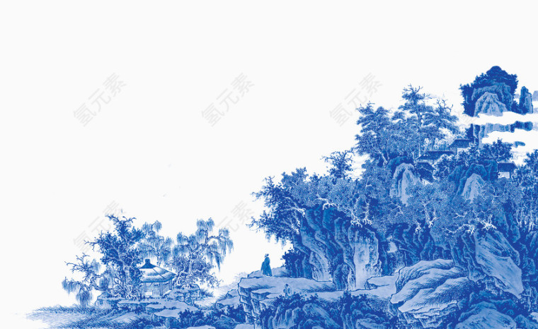 手绘中国风山水画