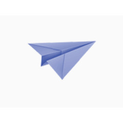 蓝色立体漂浮纸飞机免费素材