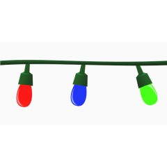 可爱节日彩灯手绘