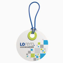 商务蓝色质感吊牌矢量