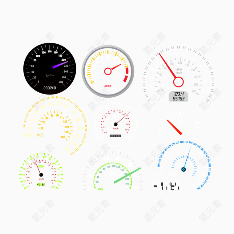 速度仪表盘矢量图