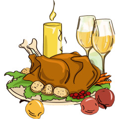 感恩节火鸡大餐卡通