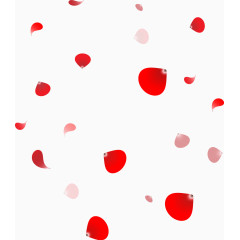 撒花红玫瑰花瓣矢量