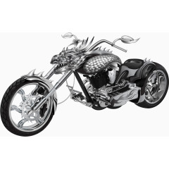 矢量手绘摩托车