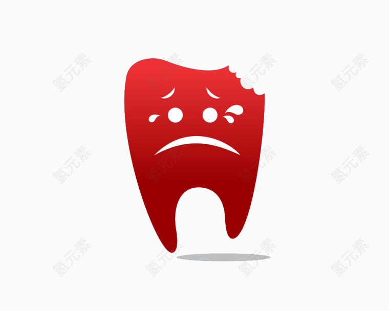 红色牙齿