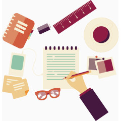 矢量手绘办公用品