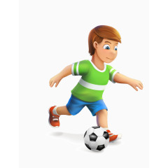 矢量卡通男生踢足球素材