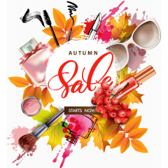 矢量卡片与化妆品