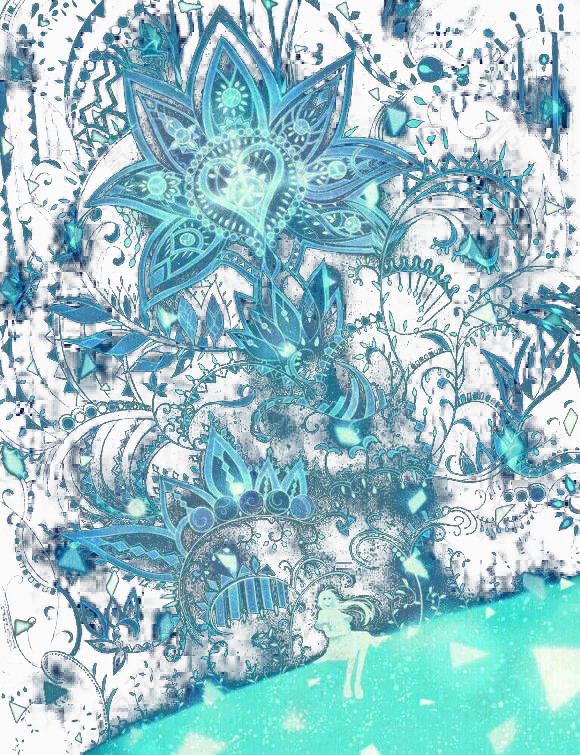 蓝色花纹