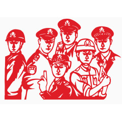 矢量警察风姿素材